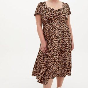 Perfect condition Torrid 3XL leopard challis skater dress